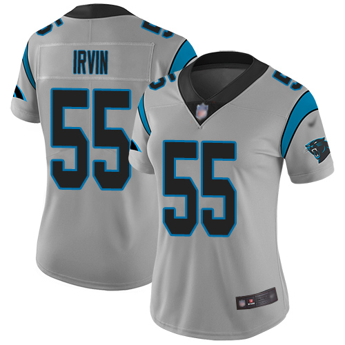 Carolina Panthers Limited Silver Women Bruce Irvin Jersey NFL Football 55 Inverted Legend